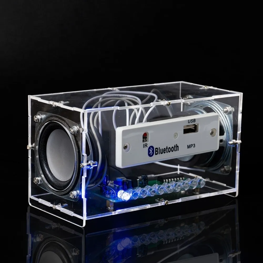 Dual-Channel-Bluetooth-Lautsprecher-Kit, multifunktionales Musikspektrum-DIY-Lautsprecher-Kit, Lötübungs-MP3-Verstärker – Detail 6