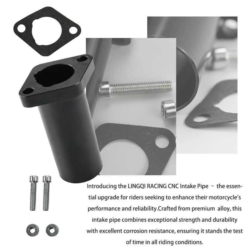 LINGQI RACING motocykl CNC rura ssąca kolektor Dirt pitbike Adapter rury wlotowe uszczelka śruba impulsowa do motocrossu terenowego