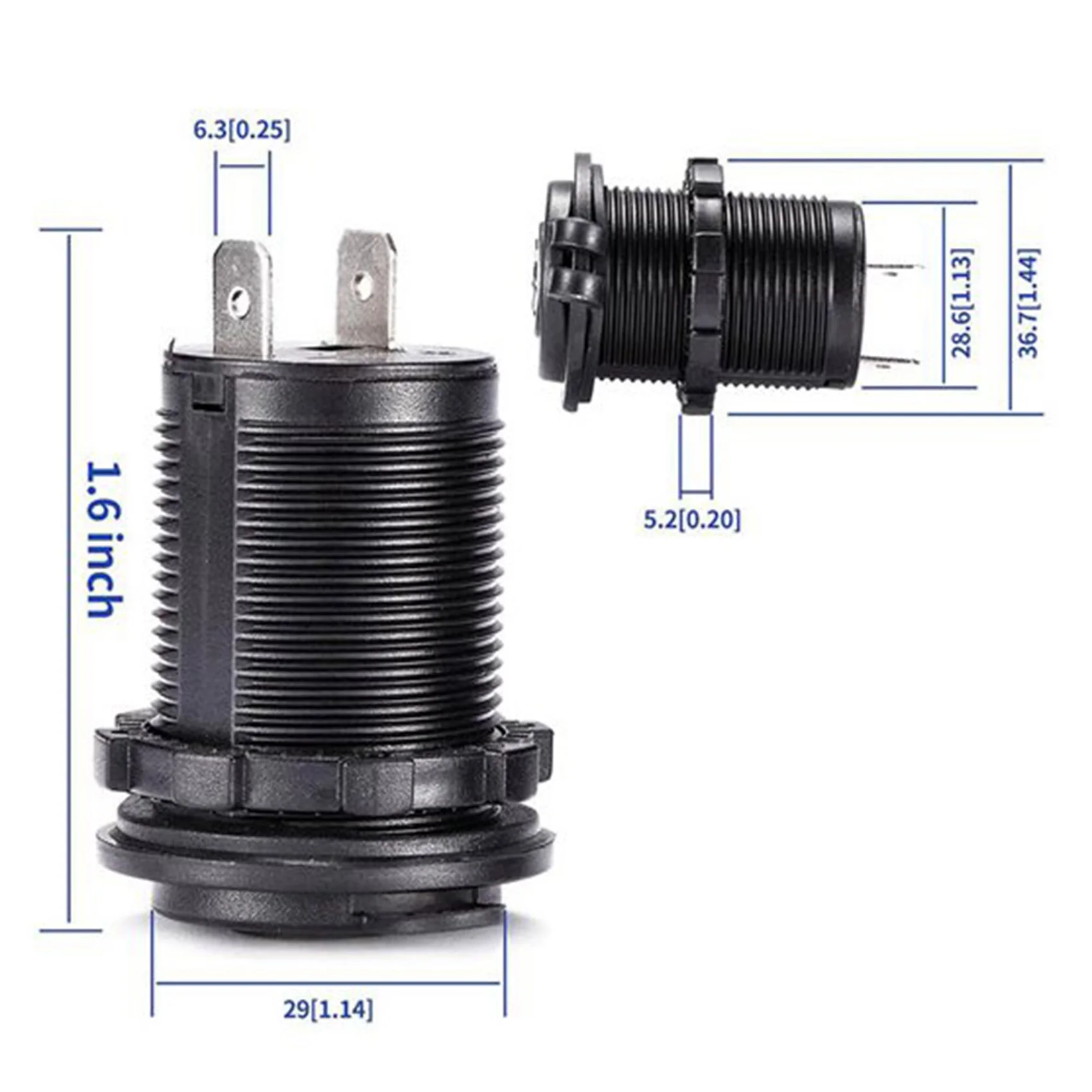 Ingenious-5Pcs 12V Power Waterproof Socket Car Cigarette Lighter Socket Cigarette For Marine ATV RV Motorcycle