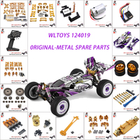 Wltoys 124019 124017 124007 1/12 Rc Drift Line Body Upgrade Car Gold Metal Fittings with Shock Absorbing Support Tail, Etc