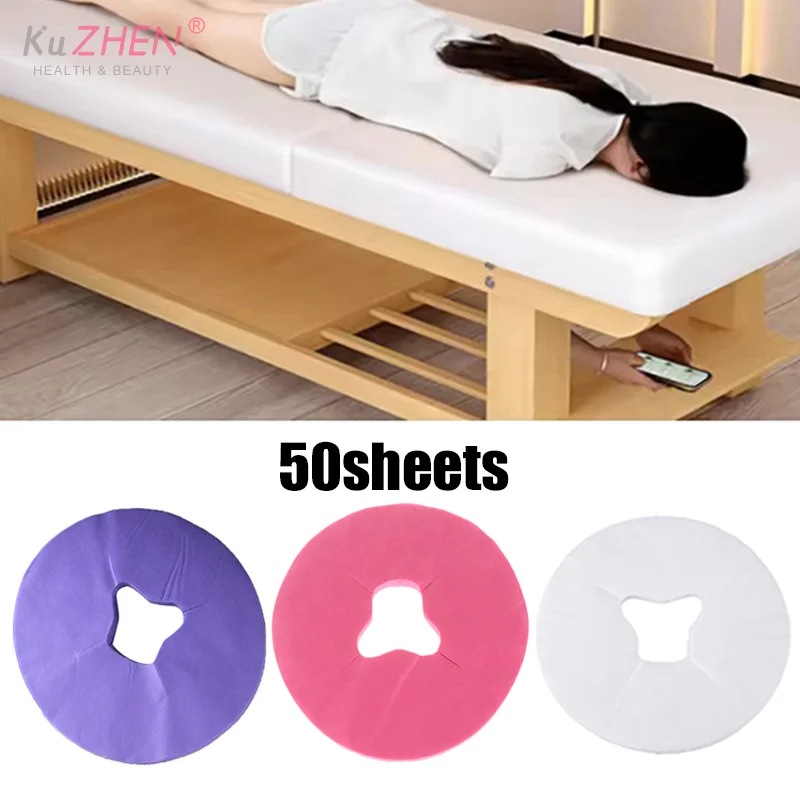 

50 шт. одноразовые простыни для массажного стола, подушечки для подголовника, наволочка для лица, чехол для массажной колыбели для лица, чехлы для подголовника стола