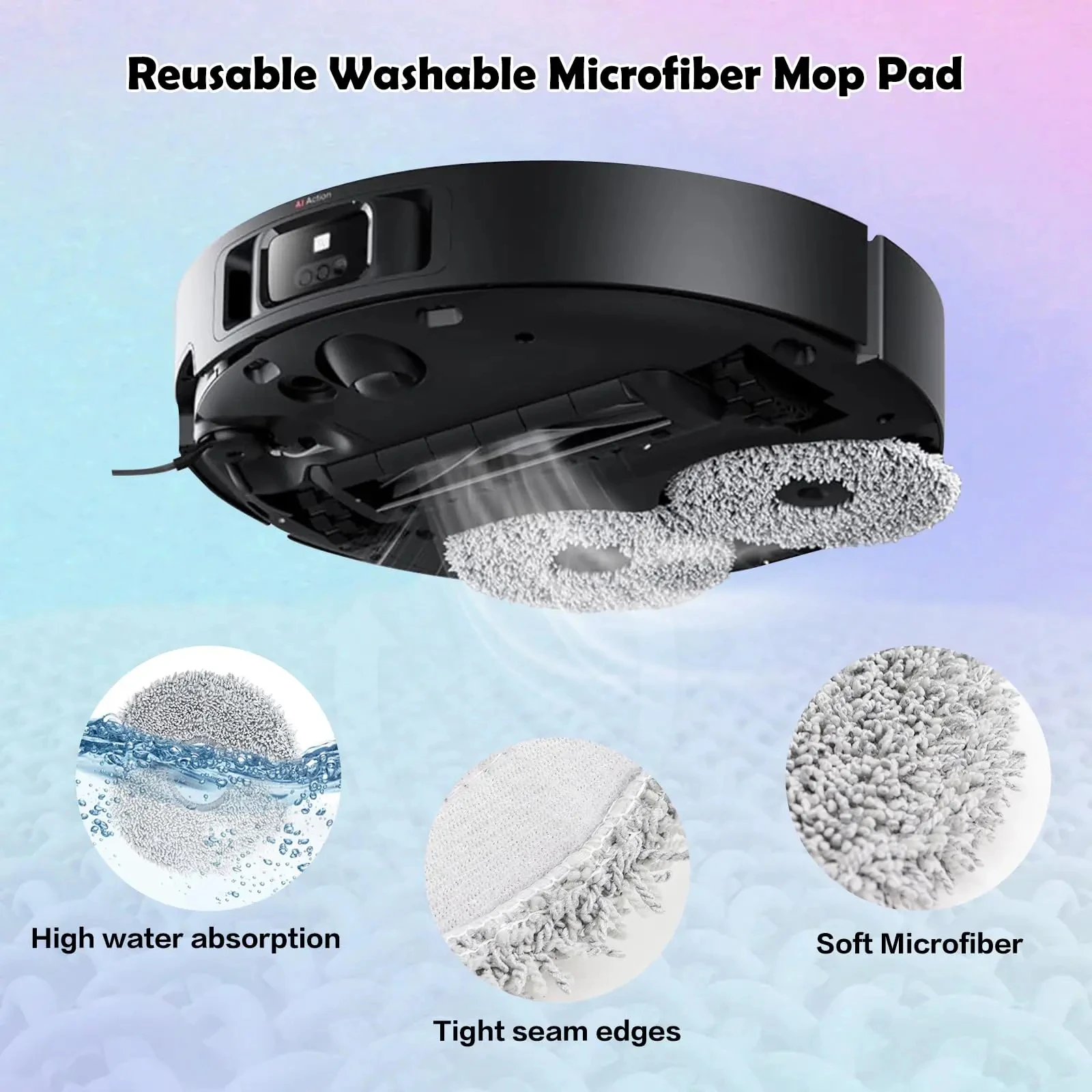 Mop Cloth For Dreame X50 Ultra/L20 Ultra/L10s Pro Ultra/X30 Ultra/L10s Pro Gen2/L10s Plus/L40 Ultra/X40 Ultra Robot Vacuum,X40 image 4