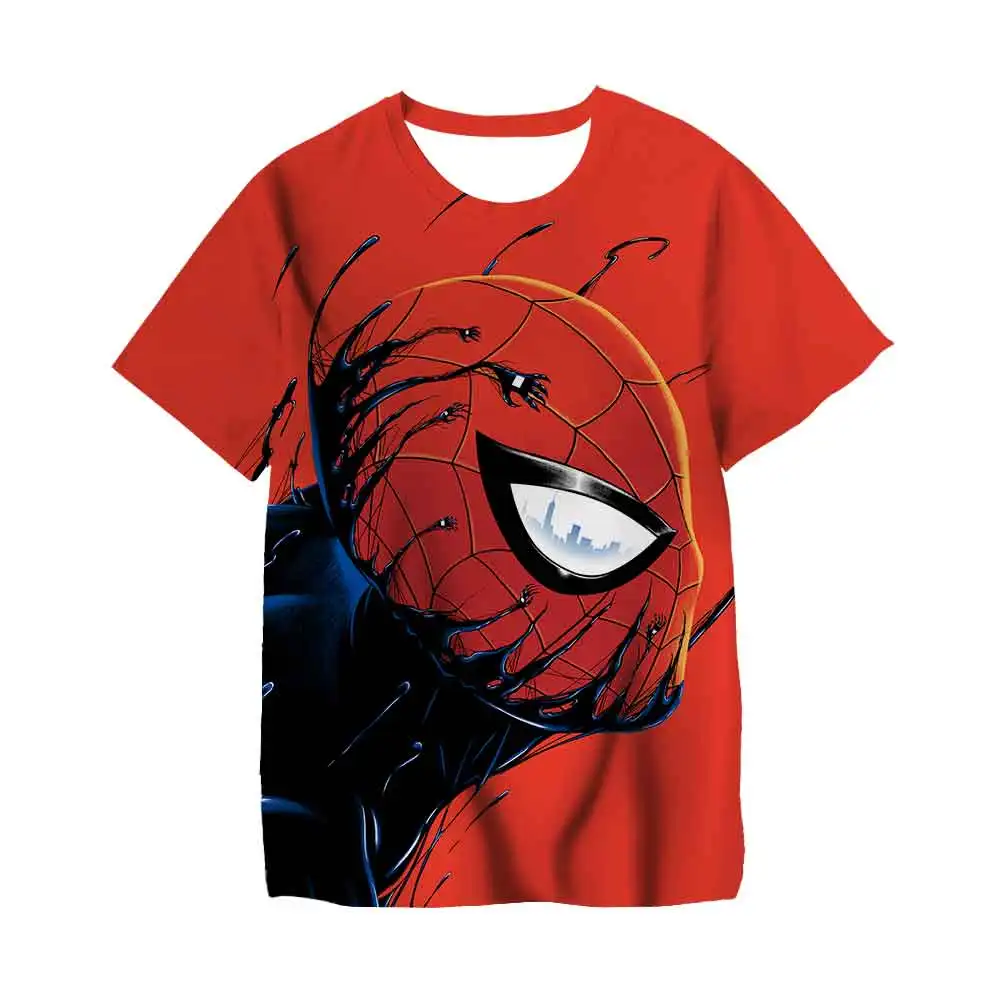 Summer Kids' 3D Print Spiderman Avengers T Shirts Trend Adults Casual T-shirt Children Boys Short Sleeve Girls Cartoon Tee shirt