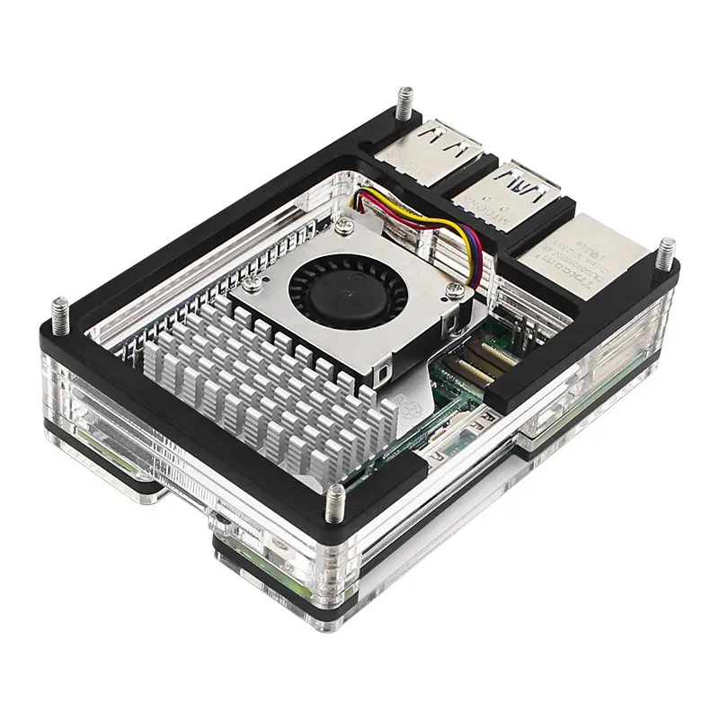 Raspberry Pi 5  Acrylic Case 9-Layer Acrylic Case Protective Shell Optional Cooling Fan Aluminum Heatsinks for Raspberry Pi 5