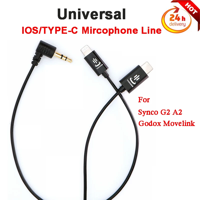 Кабель-адаптер для микрофона Synco G2 A2 Для iphone Тип C lightning для Godox Movelink m2 m1 кабель Rode беспроводной микрофон для видео