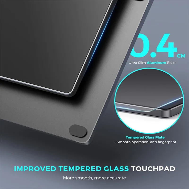 Black Slim Wired Touchpad Mouse USB-C Plug and Play Wired Touchpad Silent Multi-Touch Trackpad for Windows10/11