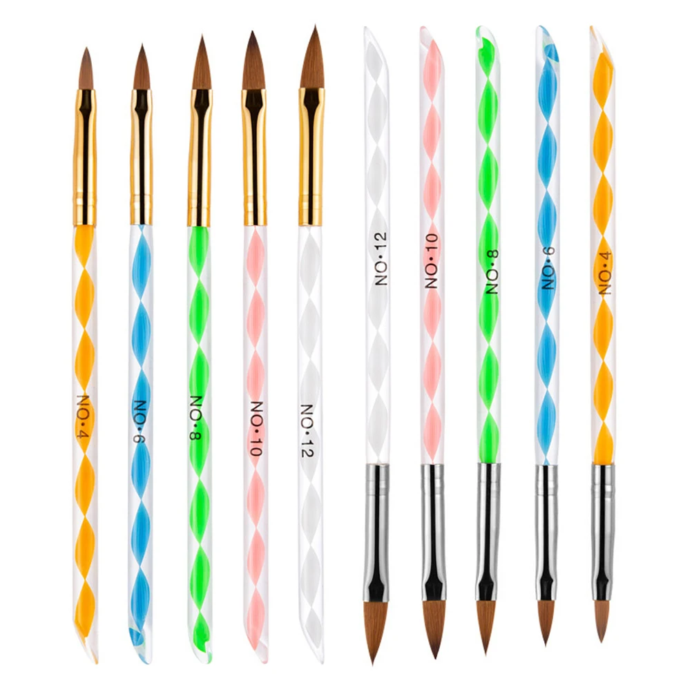 

10pcs Crystal Pen Nail Art Brushes Set Gel Polish Manicure DIY Tools Portable Professional Personal Use Nail Art Pen