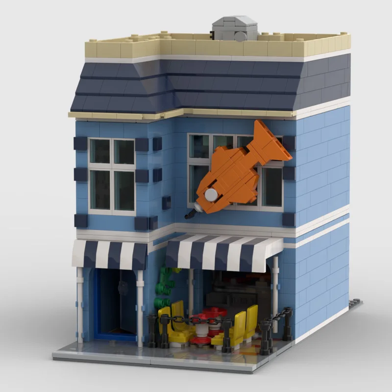 ชุดตัวต่อ MOC สร้างสรรค์ ร้านอาหารจานด่วน 1183 ชิ้น แบบจำลองสถาปัตยกรรม ของเล่นตัวต่อ DIY สำหรับเด็ก ของขวัญ