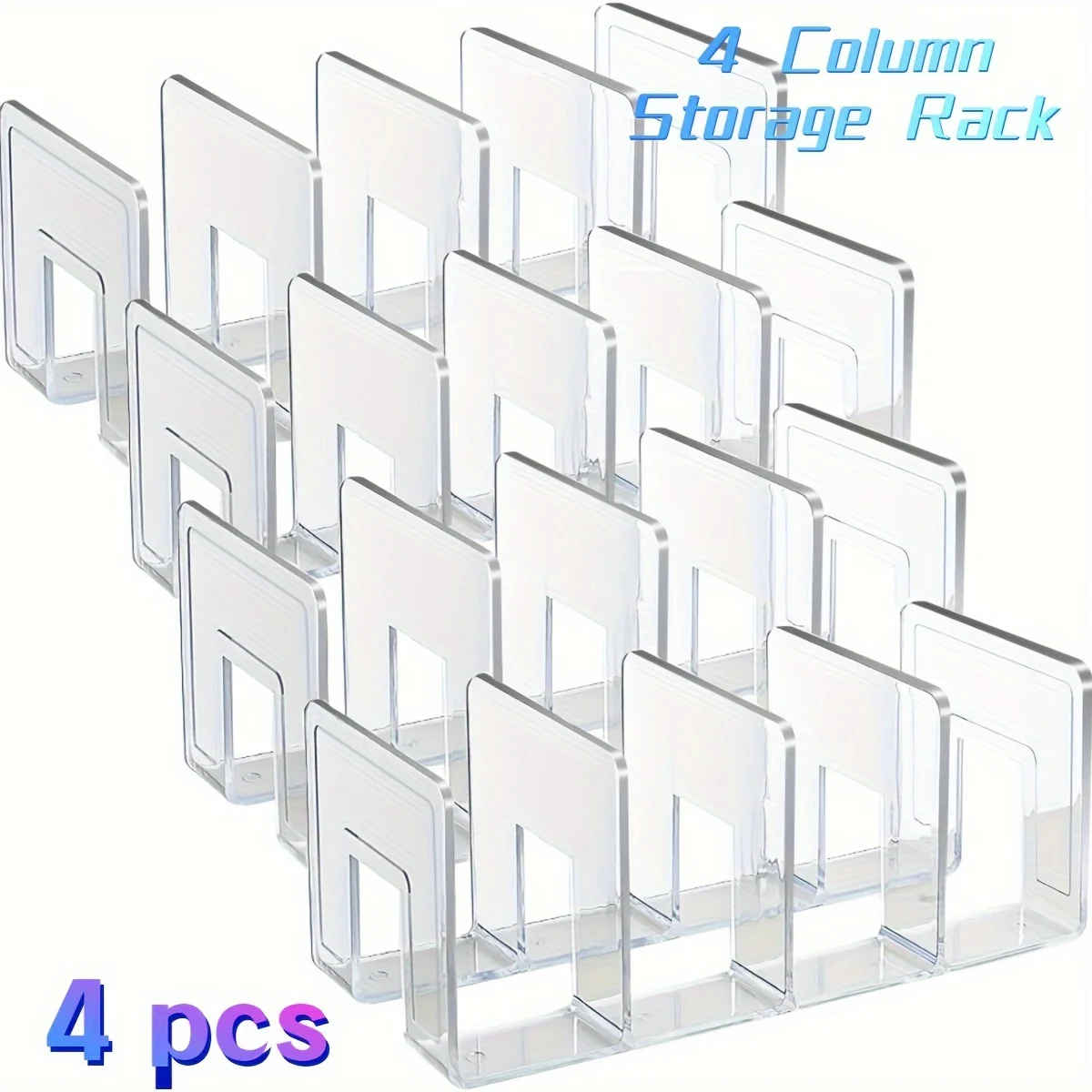 

4pcs Transparent Storage Racks, Bag Organizer Wardrobe Layered Shelves, Display Rack, Other Accessory Organizer, Shelf Dividers