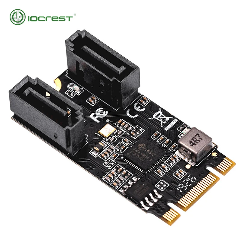 

IOCREST 2 порта SATA III 6 ГБ/сек. M.2 22x42 M Key и B Key Controller Adapter Card SATA 6G Внутренний