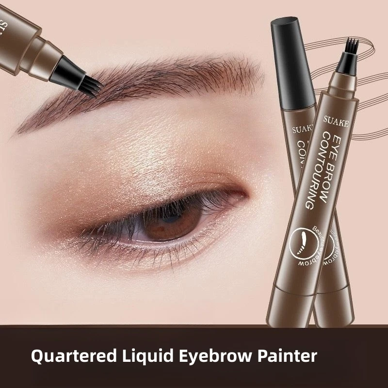 1/2Pcs Wild Liquid Eyebrow Pencil Waterproof Microblading Natural Micro Fork Applicato Long Lasting Brow Drawing Eyebrow Tattoo