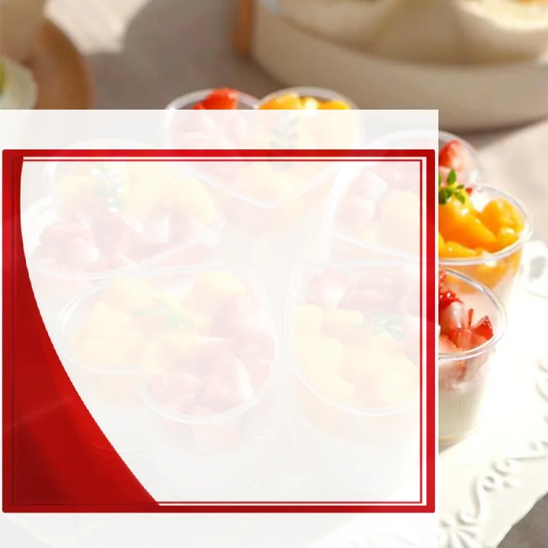 Taza de Mousse de plástico transparente desechable, Mini taza de postre con pudín en forma de corazón para fiesta de Hotel y tienda dulce, 10/20/30 Uds.