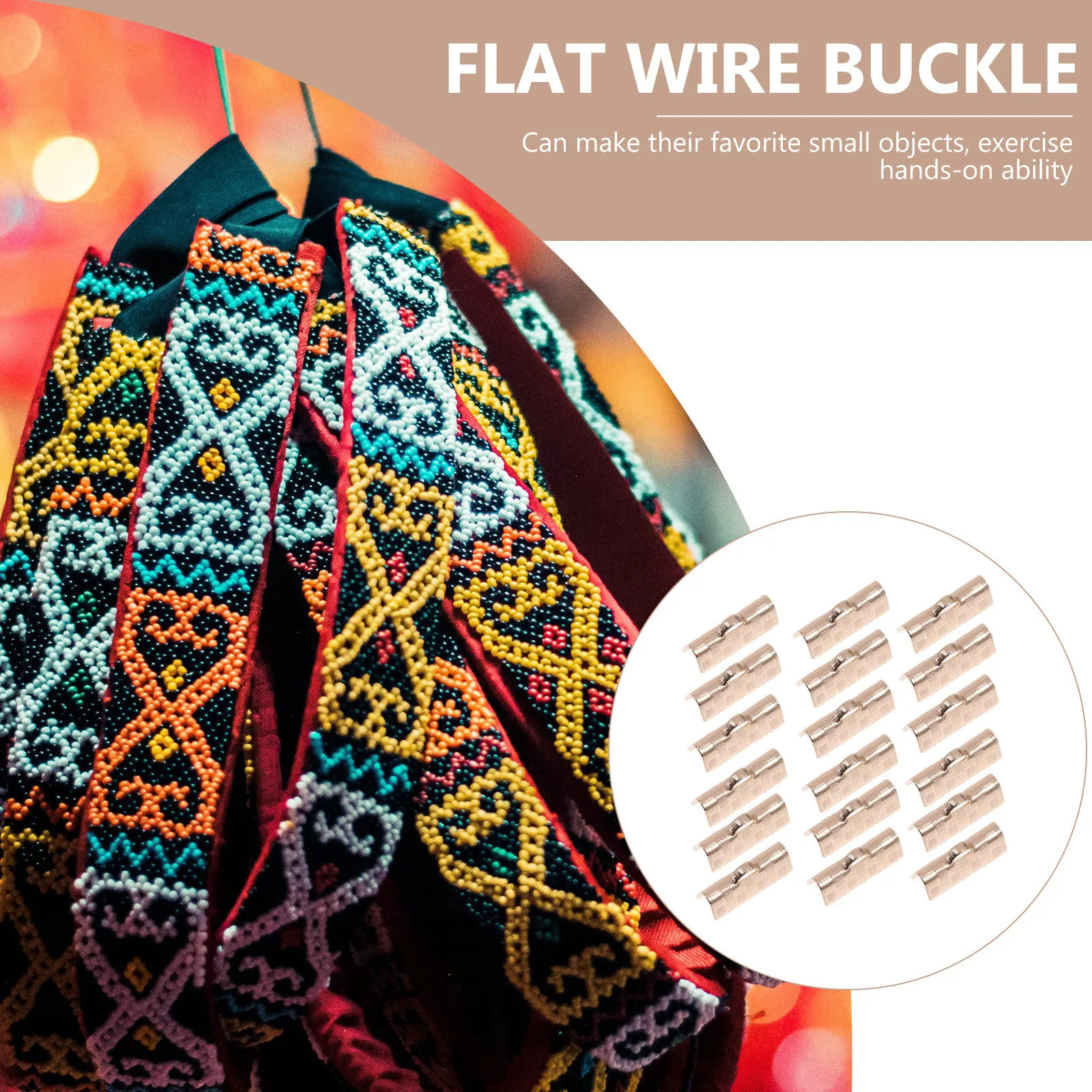 

50Pcs Waistcoat Buckles Copper Jewelry Cord Ends Clip for DIY Necklace Bracelet Craft Ribbon Lace Flat Wire Bookmark