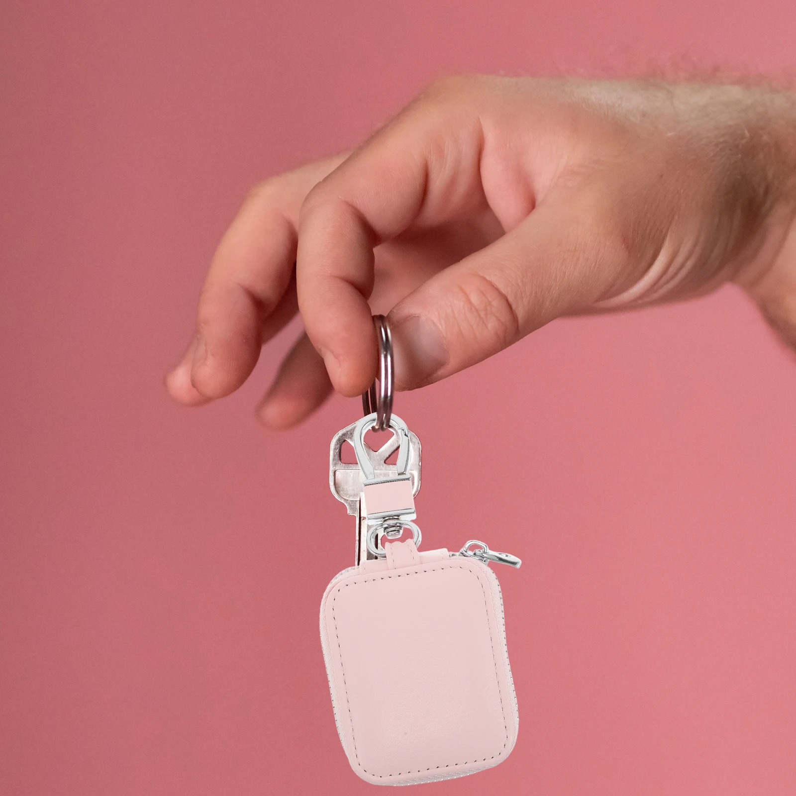 

Pu Earphone Case For Earbuds Protective Carrying Holder Mini Wallet Keychain Fob Retainer Women Men Durable Soft Scratch