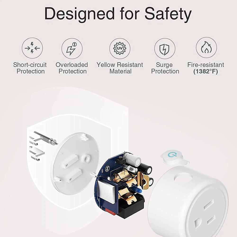 Tuya WiFi Smart Plug 20A with Power Monitor US Canada Mexico Peru Japan Colombia Smart Socket Timer Work With Alexa Google Home