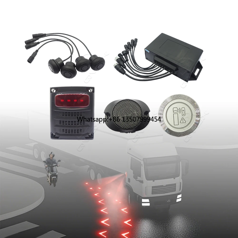 

24V Waterproof Vehicle Parking Assist System Reversing Radar with 4 Sensor Parking Radar Buzzer Warning Alarm for Trucks