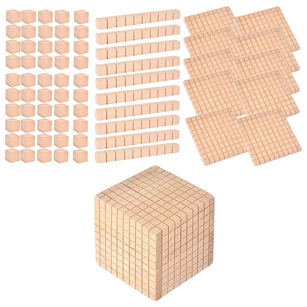 DIY Montessori Wooden Building Blocks Manipulative Counting Subtraction, Math Teaching, blocks of number for Kids