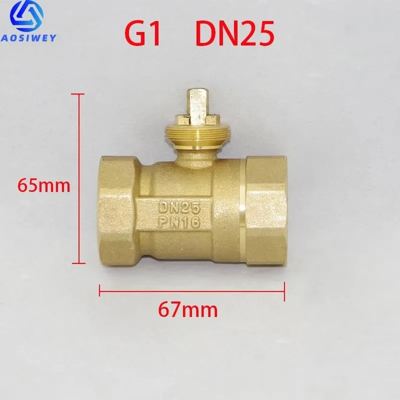 Brass Motorized Ball Valve 3-Wire Two Control Electric Actuator AC220V 3 Ways /2 Way DN15 DN20 DN25 DN32 DN40  Without Actuator