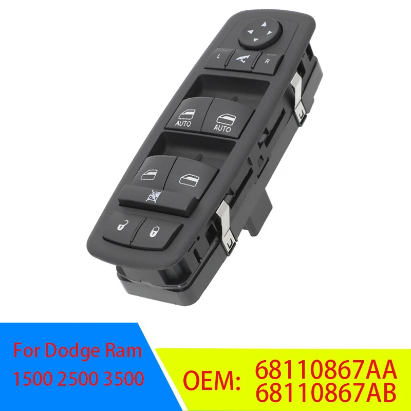 Front Left Master Power Window Switch Button Console For Dodge Ram 1500 2500 3500 68110867AB 68110867AA 68298867A