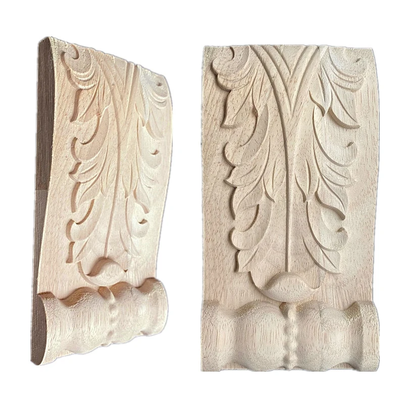 Chinese Furniture Legs Carved Corner Flower Statue Ornamental Wood Appliques Carving Decal Wooden Window Doors