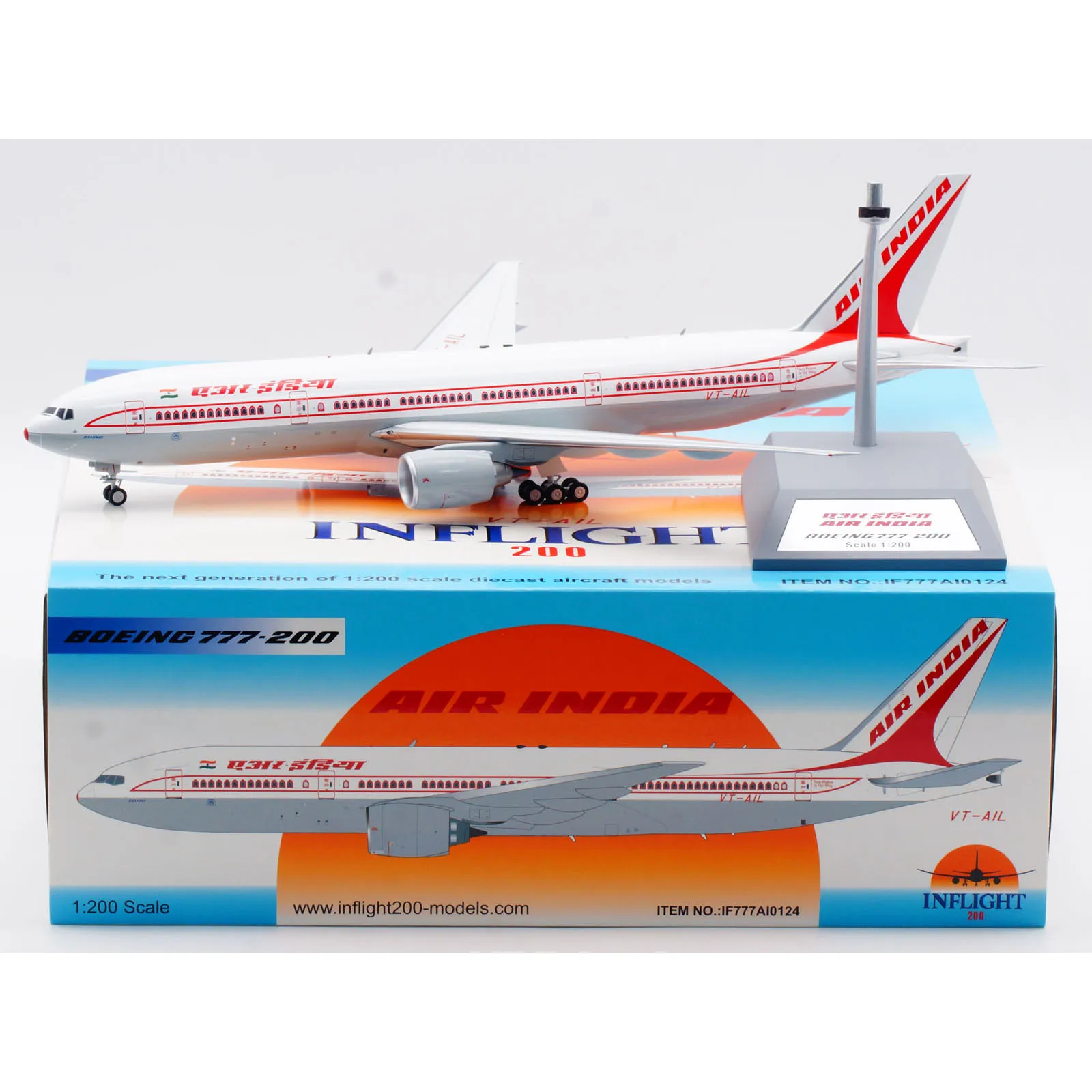 IF777AI0124 Alloy Collectible Plane Gift INFLIGHT 1:200 AIR INDIA Boeing B777-200 Diecast Aircraft JET Model VT-AIL