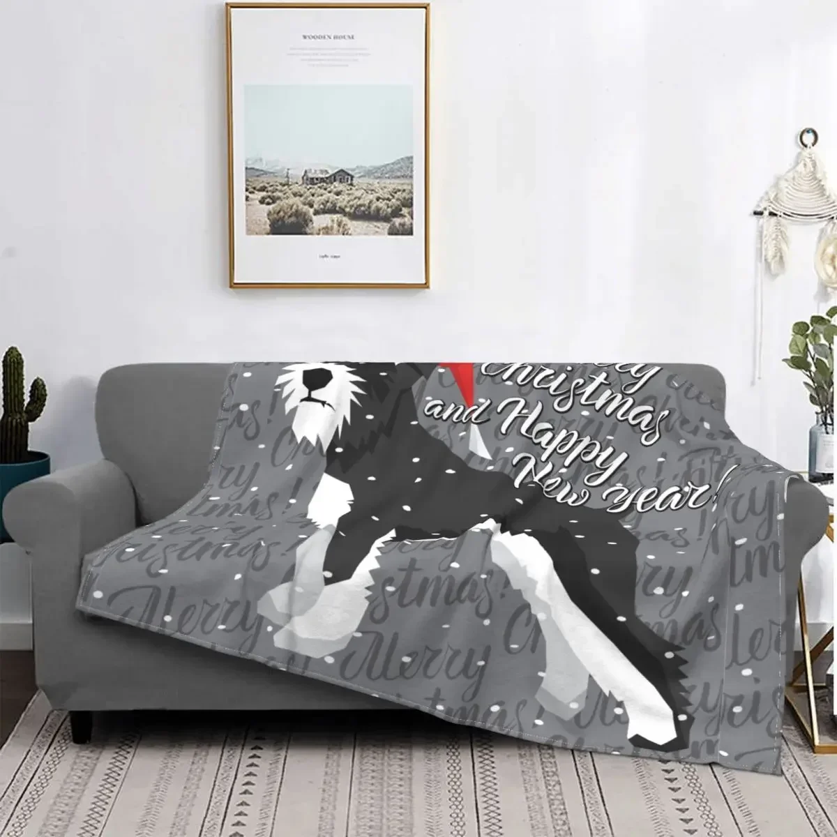 Miniature Schnauzer Flannel Blanket Gift for Animal Dog Lover Funny Throw Blankets for Sofa Bedding Lounge Plush Thin Blanket