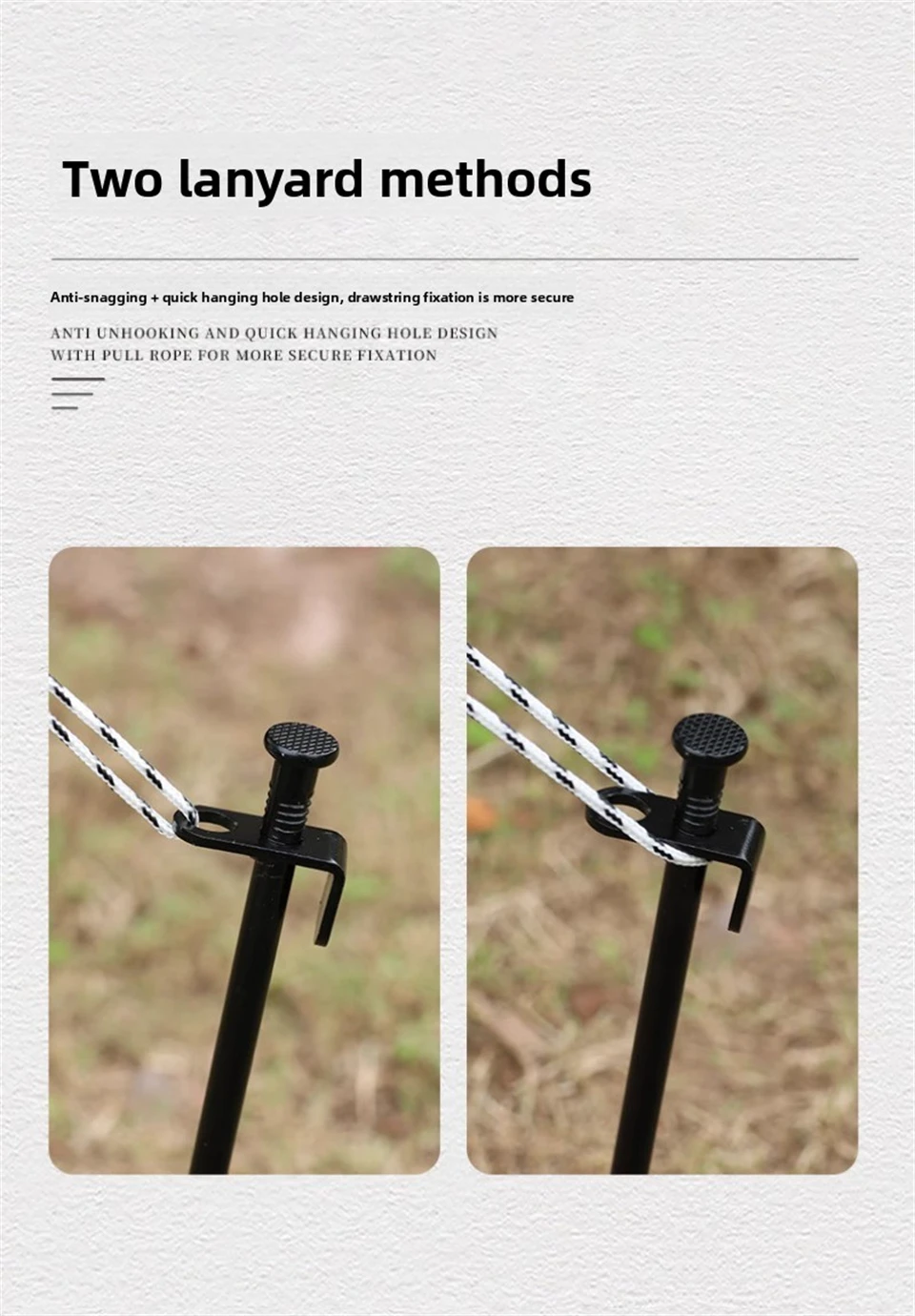 Robuste Zeltnägel aus geschmiedetem Stahl, langlebige Bodenheringe für Outdoor-Zelte, Vordächer, Gartendekoration und Camping – Detail 7