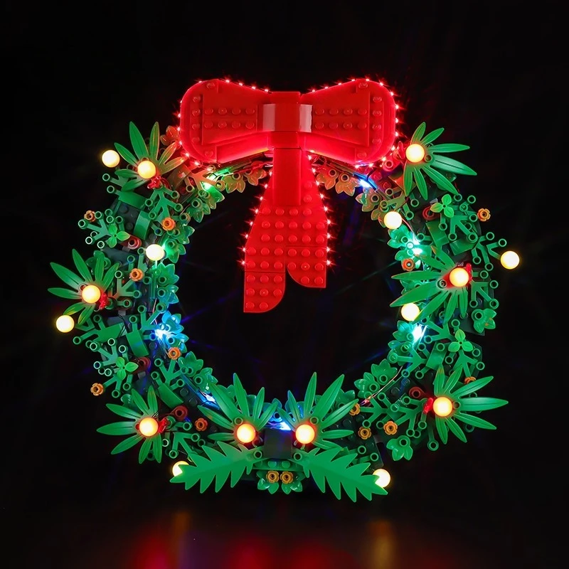 Juego de iluminación LED adecuado para LEGO Christmas Wreath coleccionable 40426 (no incluye bloques de construcción)