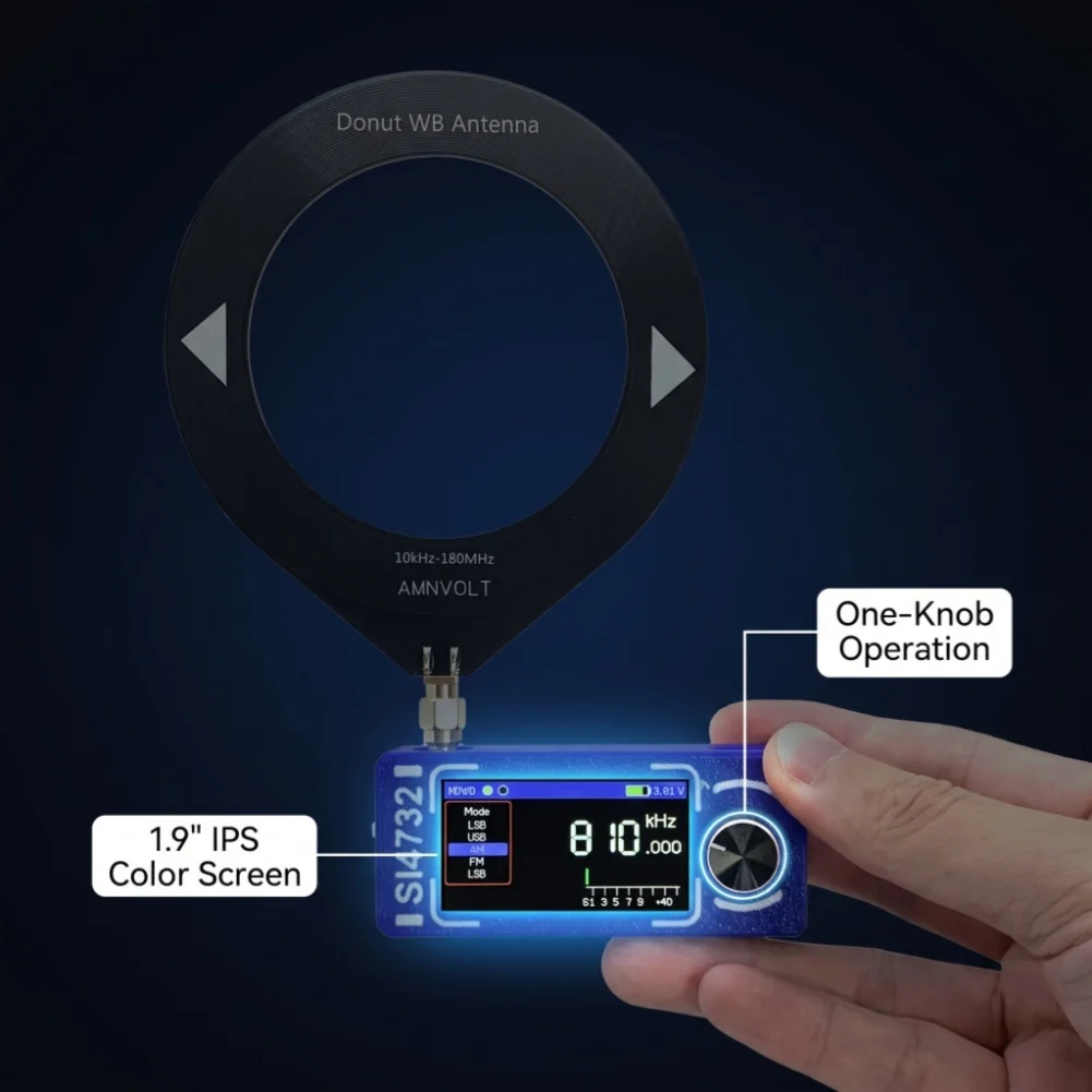 SI4732 Portable For radio Solution with S3 for FM AM For MW SW VHF HF Bands 1.9 Inch IPS Display and Interface