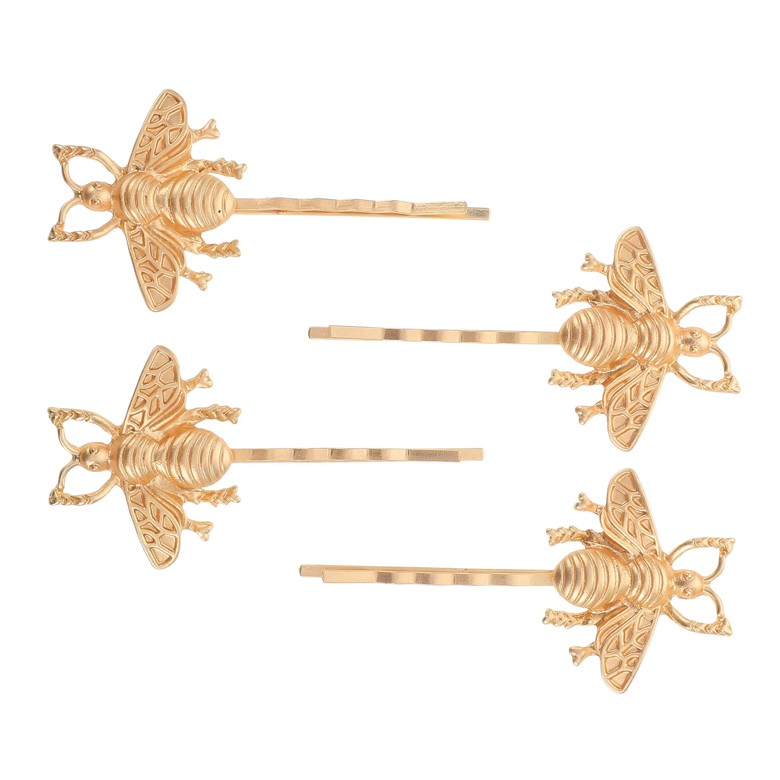 

4Pcs Bee Hairpin Headdress Zinc Alloy Realistic Design Vintage Pins Decorative Animal Hair Accessories Women Girls