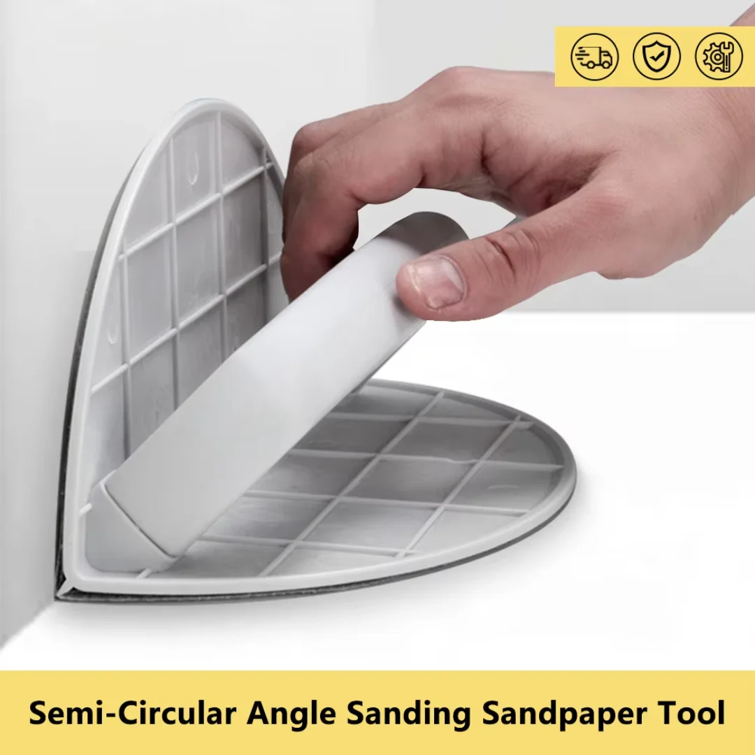 Multifunctional Semi-Circular Angle Sanding Sandpaper Tool Self-Adhesive Handheld Micro Detail Sander Kit for Drywall & Corners