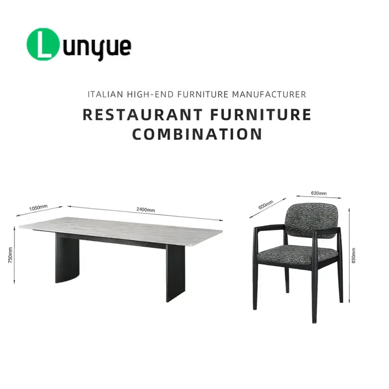 Luxury Italian Design Marble Countertop Dining Table Modern Minimalist Stone Furniture for Villa Restaurant Home Decor