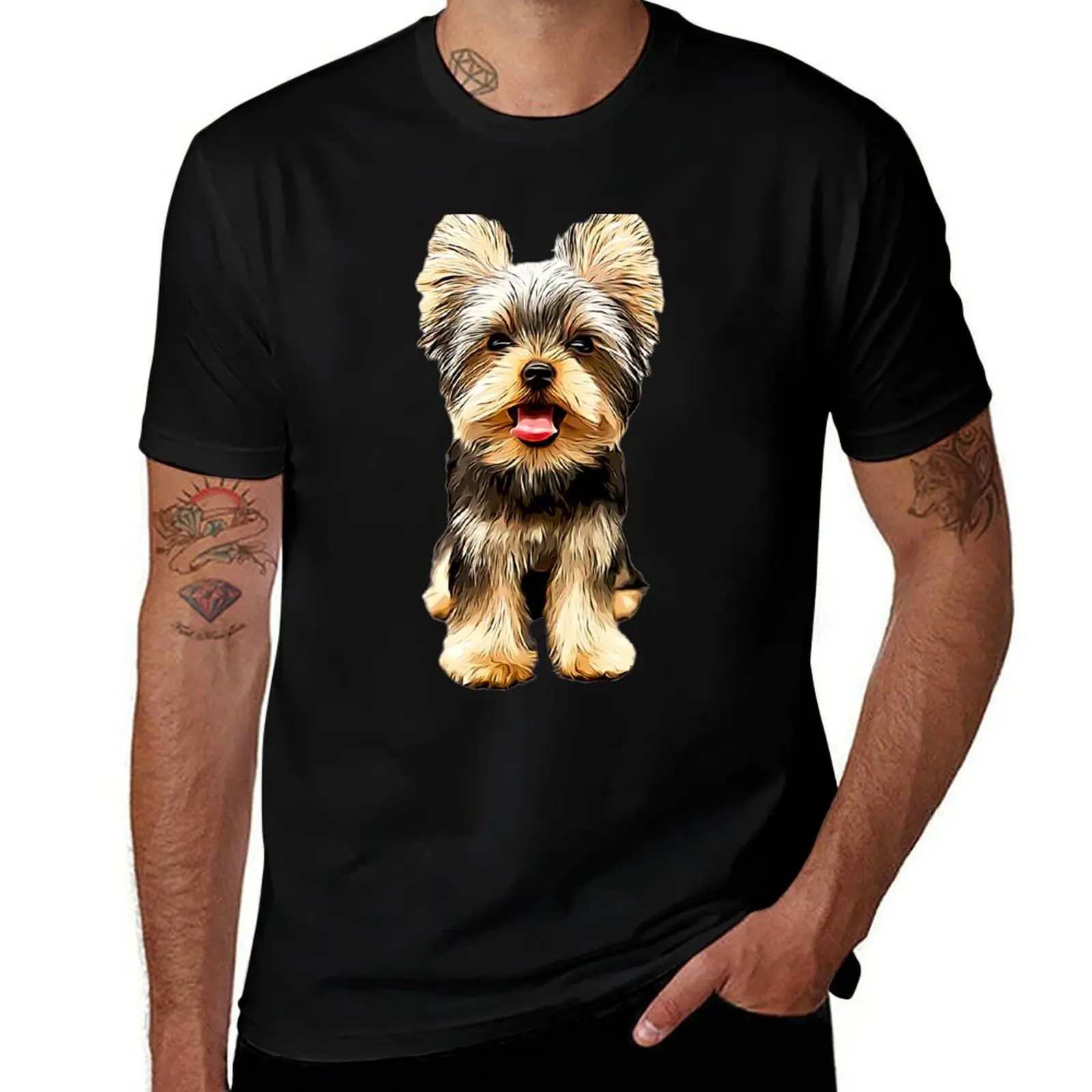 

Футболка Yorkie Cuteness, мужские футболки с рисунком, мужские футболки с рисунком, футболка