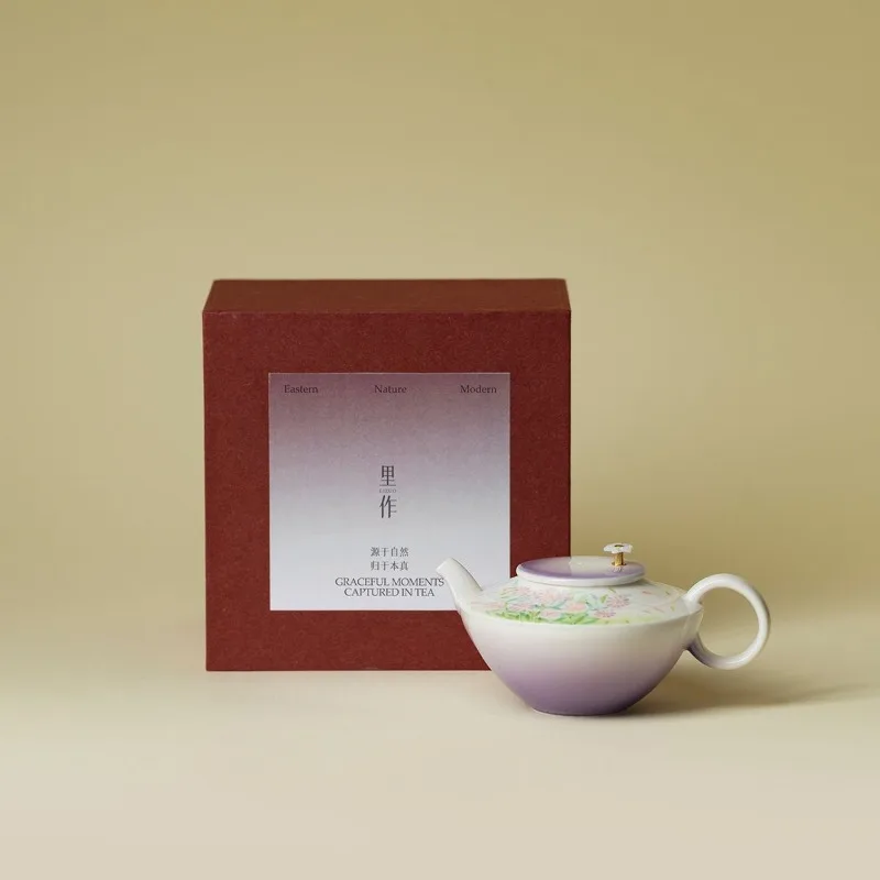 Purple rhyme flower pastel, hand-painted teapot, high value exquisite kung fu, tea set gradual change purple, lady tea maker