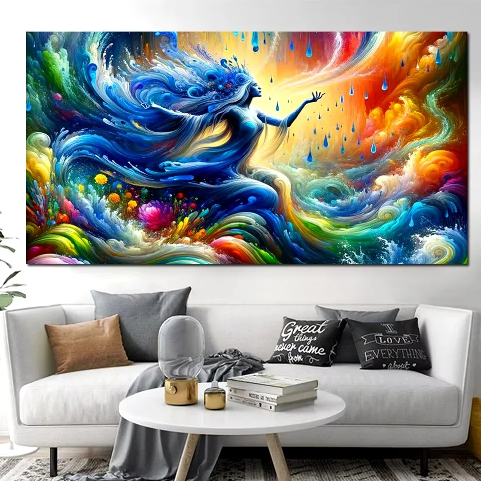 Fantasy sexy Woman colorful Earth DIY Diamond Painting Abstract landscape Art Mosaic Embroidery Cross Stitch Kits For Home Decor