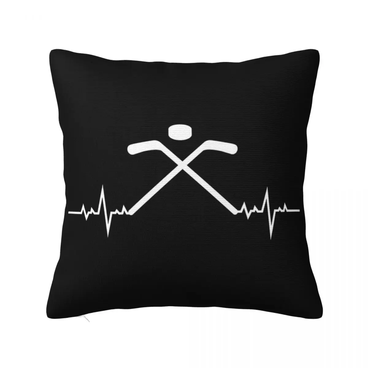 Ice Hockey Player Team Goalie Heartbeat Winter Sport Square Pillowcase Pillow Cover Cushion Comfort Throw Pillow for Home Sofa