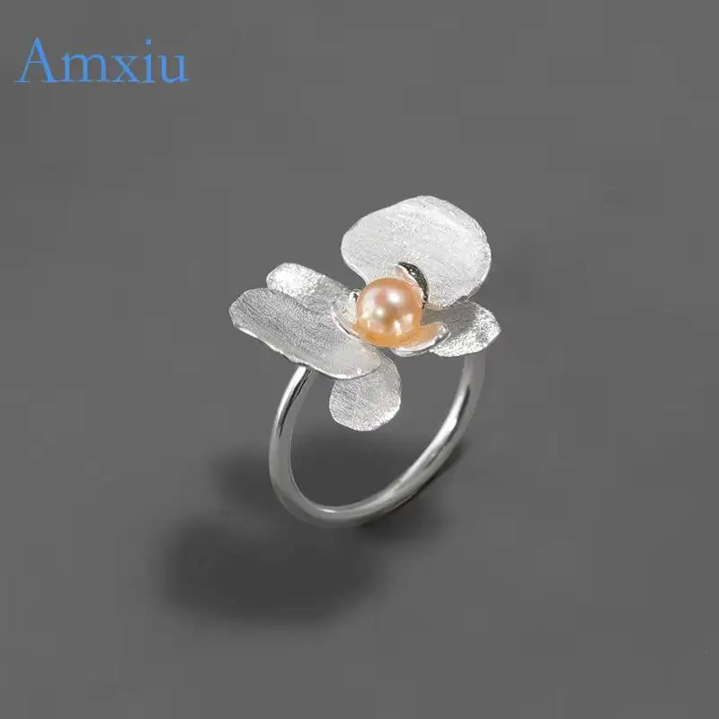 Amxiu Original Design Elegant Phalaenopsis Open Ring Made Of Copper Alloy, Artistic And Sophisticated