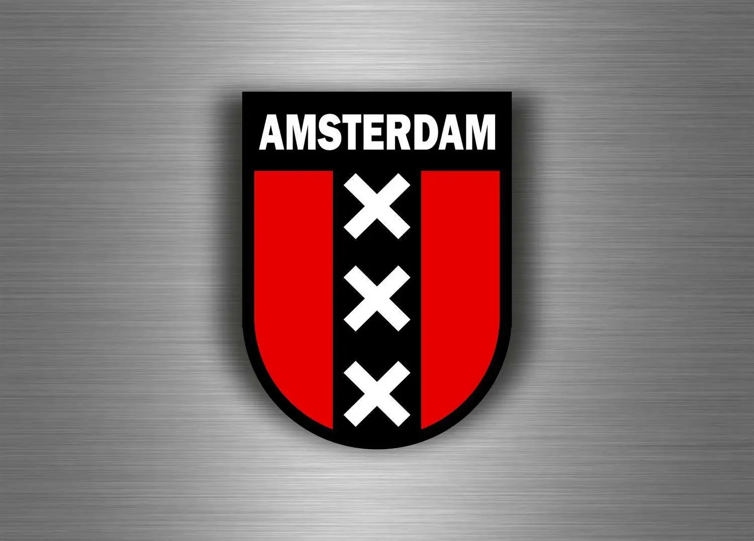 Sticker decal car bike motorcycle souvenir flag city of amsterdam shield