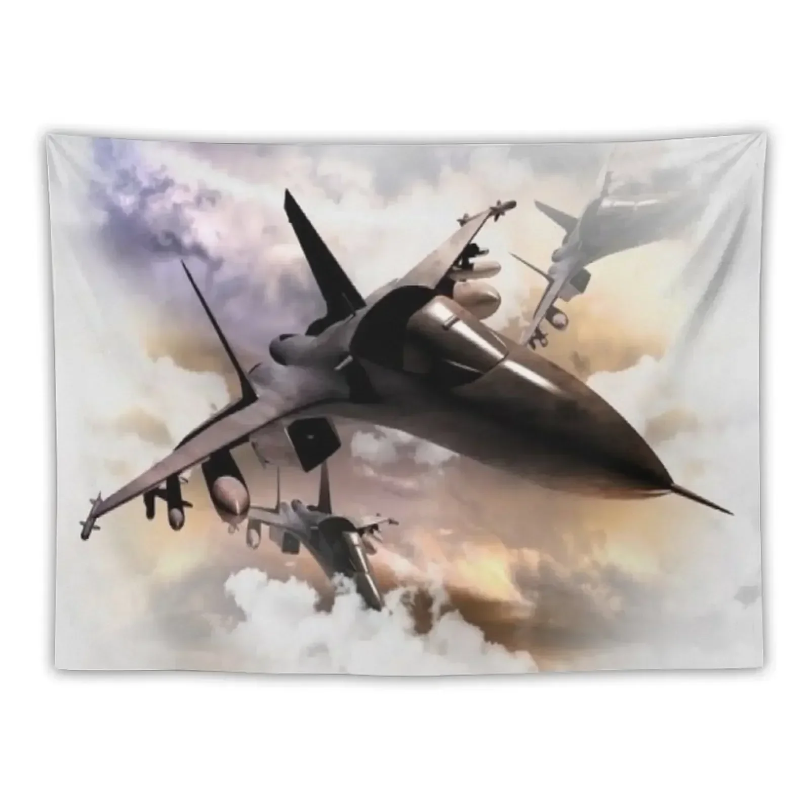 

Fighter Jets in Action in cloud Tapestry Room Ornaments Room Decorations Room Decoration Korean Style Tapestry