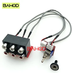 BAHOD Two Ways Dual Channel Stereo RCA 1 In 2 Out Or 1 Out 2 In AV Audio Signal Source Select Switching Board + Cable