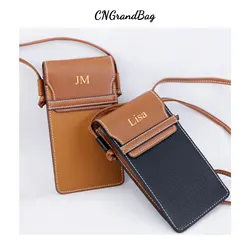 New Customized Bag Genuine Leather Fashion Small Crossbody Bags Women Mini  Leather Shoulder Messenger Bag For Girls Phone Purse