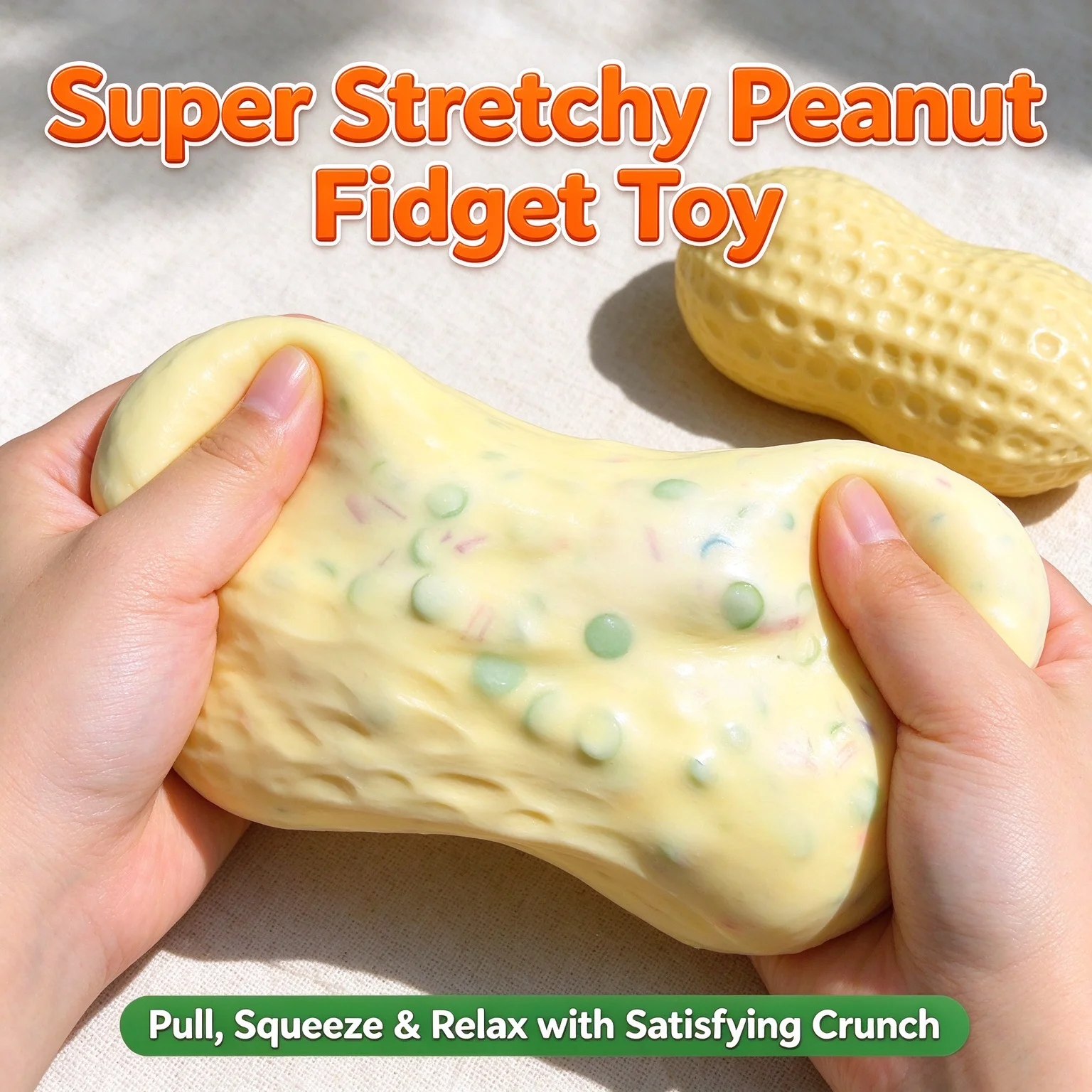 ASMRPeanut Squishy Crunch Building Block Handmade Butter-Soft Squeeze Stress Ball Fidget Toy for Kids Adults Birthday PartyGifts