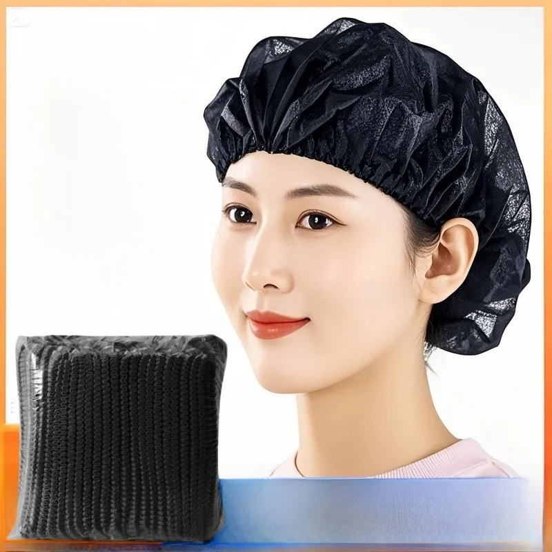 Disposable Breathable Chef Hat Kitchen Restaurant Food Service Oil Proof Hair Net Waiter Work Cap Comfortable round Top Hat
