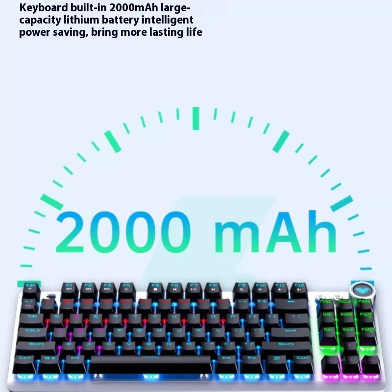 F3001 wireless mechanical keyboard 2.4G 3 mode connection RGB lighting effects support ergonomics support desktops laptop gaming