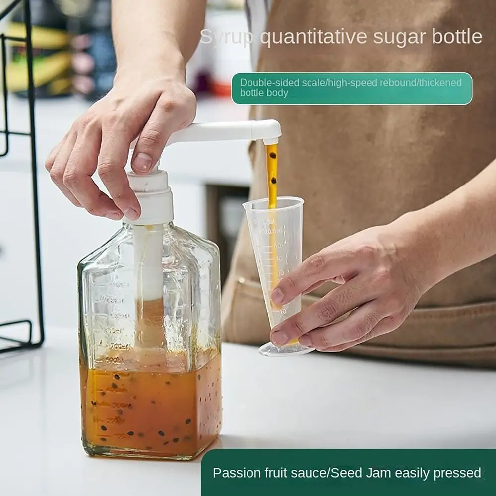 5/8/10CC Syrup Dispenser Useful 1600ml Multi-Function Liquid Pump Hand Pressure Fructose Quantitative Syrup Squeeze Honey