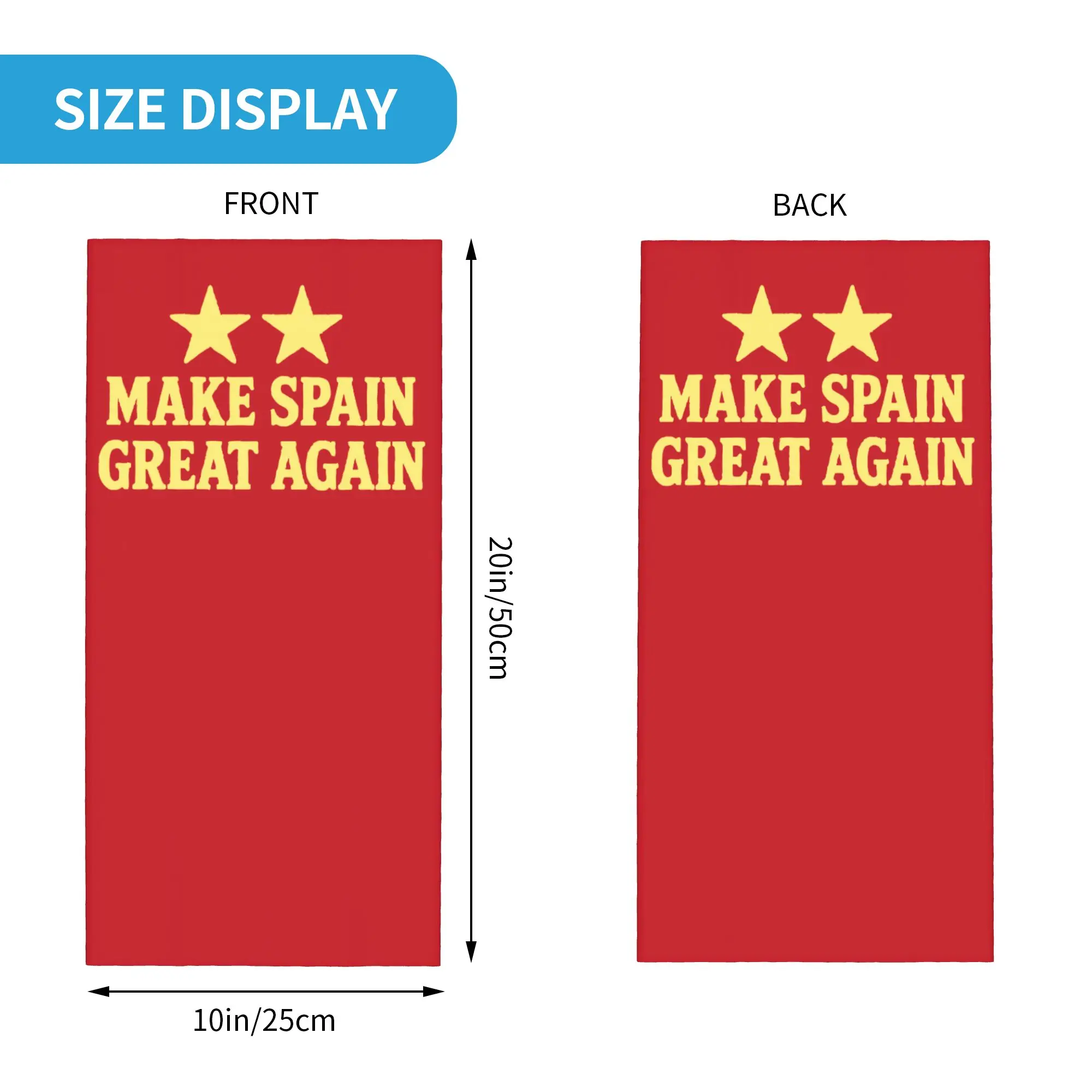 Make Spain Great Again Two Stars Bandana Neck Gaiter Printed Espana Balaclavas Face Scarf Multifunctional Headwear Unisex Adult