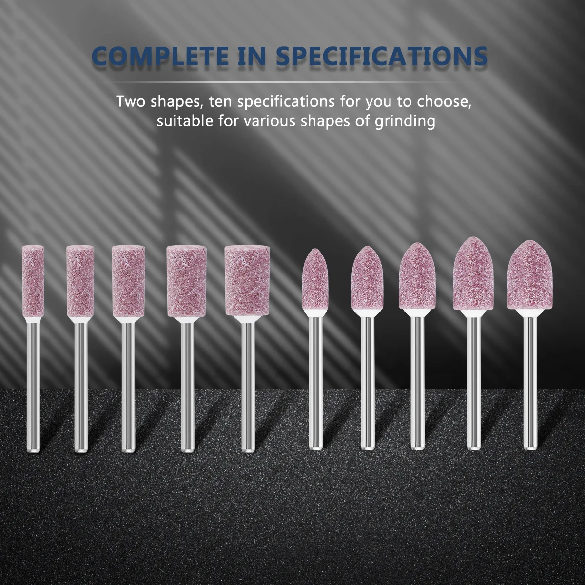 100Pcs Cylinder Tapered Abrasive Mounted Grinding Points Polishing Set for Jade Glass Jewelry Rotary Tool Accessories