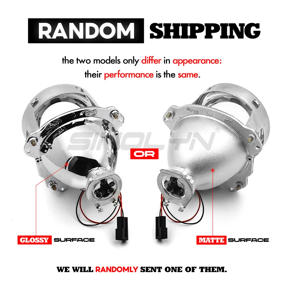 Sinolyn 3.0 Inch Bi Xenon Lenses For Headlights H7 H4 Angel Eyes Projector DRL Car Lights Full Kit Halo Headlamp Car Accessories