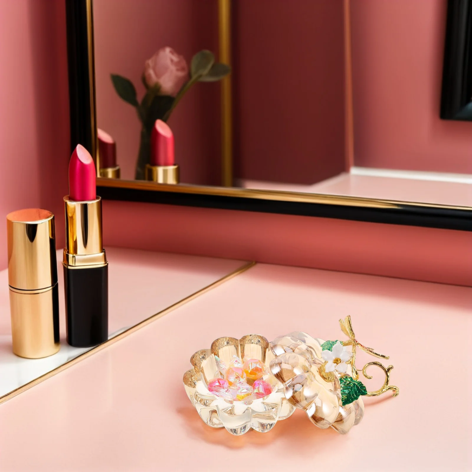 

Crystal Pumpkin Jar Decorative Box Transparent Glass Candy Dish Jewelry Organizer Food Storage Container Pumpkin Jewelry Jar