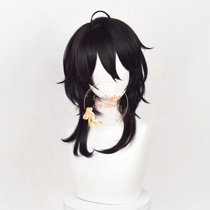 Sakuma Rei peruka do Cosplay Game ES Sakuma Rei 45cm czarne włosy odporne na ciepło męskie peruki na przyjęcie w magazynie + czapka z darmowa peruka